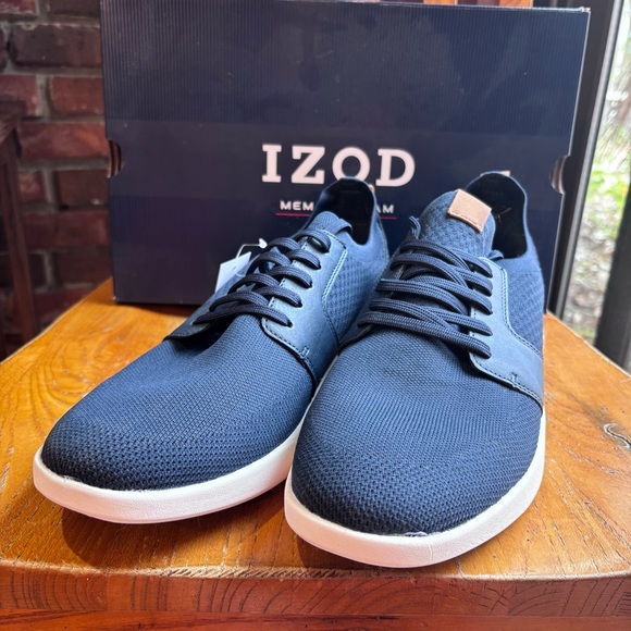IZOD mens Bannister memory foam lace up sneaker shoes navy 12 - Picture 3 of 8